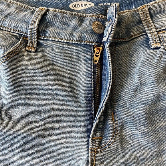 Old Navy Pop Icon Skinny Jeans‎ Women Size 4 Long Blue Light Wash Distressed W28 - Picture 8 of 12